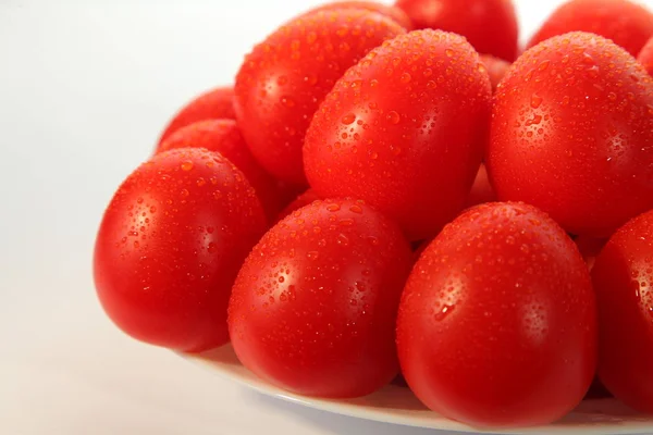 Juteux Tomates Rouges Fond Alimentaire — Photo