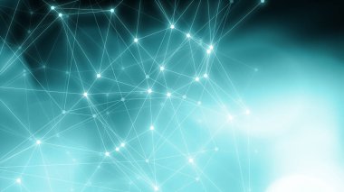 Teknoloji yeşil üçgenler bilim bağlantıları, backgroun şekiller