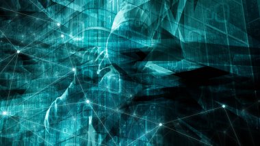 Bilgisayar güvenlik sistemi, insan yüz hack bilgisayar ile robot