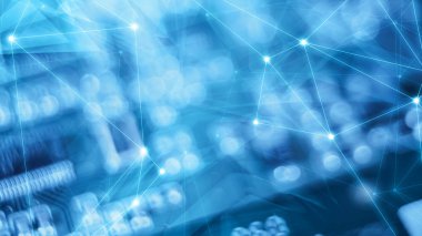 Teknoloji başlık arka planlar, bilim kurgu dijital dünya iletişim