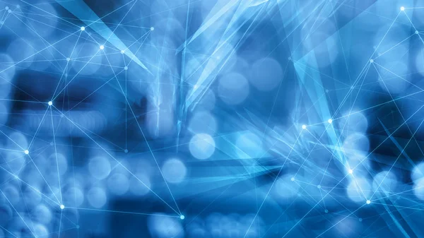 Siber güvenlik, nokta ve çizgiler ve kablolar, yaratıcı soyut bağlantı