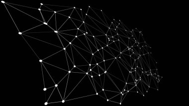 Bağlı hatlar dijital tel kafes 3d çizgiler nokta vektör illüstrasyon