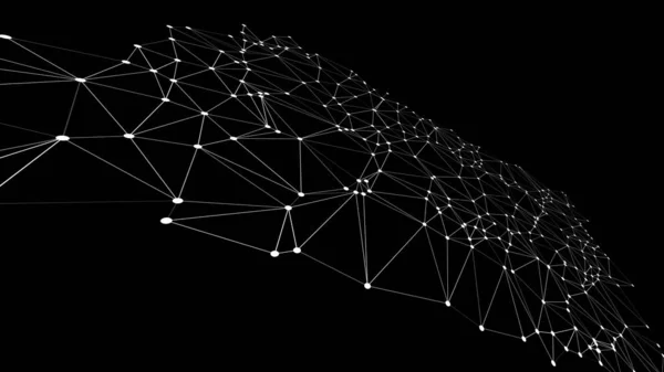 Digitales Drahtgestell geometrische 3D-Muster-Vektordreiecke — Stockvektor