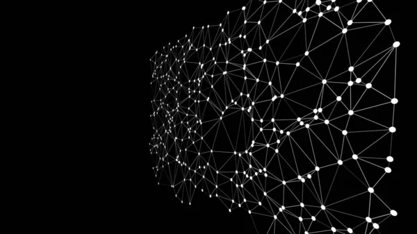 Bağlı noktalar ve çizgiler vektör 3d geometrik arka plan