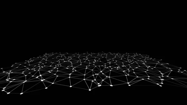 Çokgen teller bağlı hat ve daireler teknoloji vektör 3d