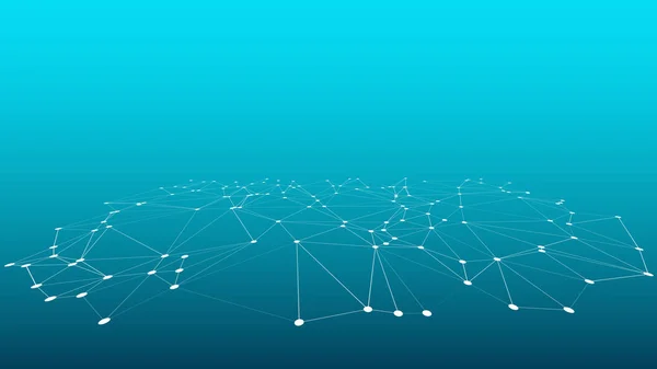 Üçgenler 3d vektör fütüristik grafik bağlı çizgiler ilerler