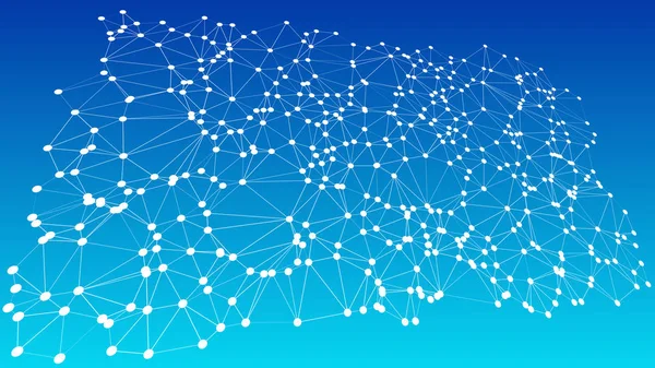 3d líneas vectoriales y puntos tecnología geométrica fondo de ciencia — Archivo Imágenes Vectoriales