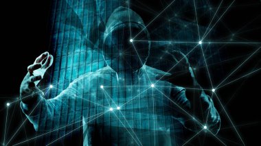 Siber saldırılarda siber saldırı ve derin öğrenme sembolü kavramı