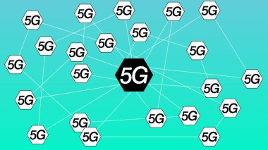 5g sembol kavramı, akıllı telefon ve cep telefonu yüksek hızlı internet