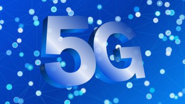 5g teknolojisi ve mobil ağlar, vektör 3d sembolü