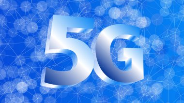 Yüksek hızlı mobil ağlar 5g, vektör 3d sembolü