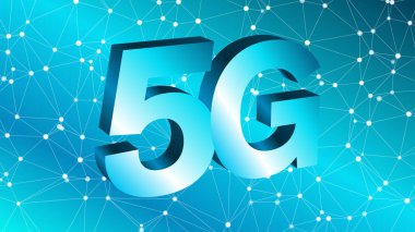 5g teknolojisi 3d vektör anlayışında yüksek hızlı mobil bağlantı