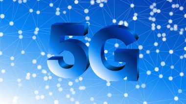 3d vektör sembolü 5g, soyut şekiller arka plan