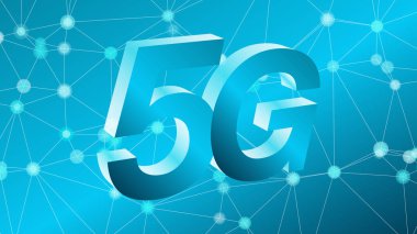 Küresel mobil sistem 5g ağ 3d vektör illüstrasyon