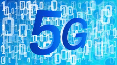 Mobil ağ 5g beşinci nesil, siber güvenlik teknolojisi bilgisayar kodu vektör kavramı