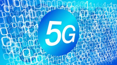 5g ağ siber saldırılar, bilgisayar kodu sıfır bir basamak vektör soyut teknoloji arka plan