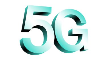 Beyaz arka planda vektör 5g sembolü