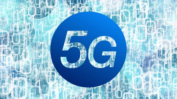 Amenazas de seguridad de la red 5G, números de abstracción de ciencia digital — Vector de stock