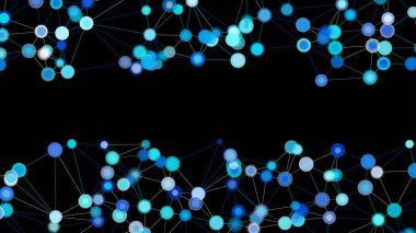 Çizgilerle bağlanan daireler, teknoloji ağı vektör düzeni