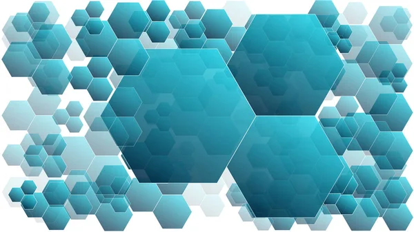 Blue hexagonal background with copy space, modern tech concept — Stock Vector