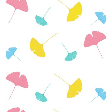 Ginkgo yapraklı kusursuz soyut arkaplan.