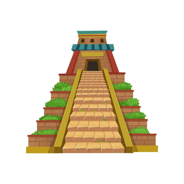 Maya Pyramid Vektor Illustration För Spel — Stock vektor