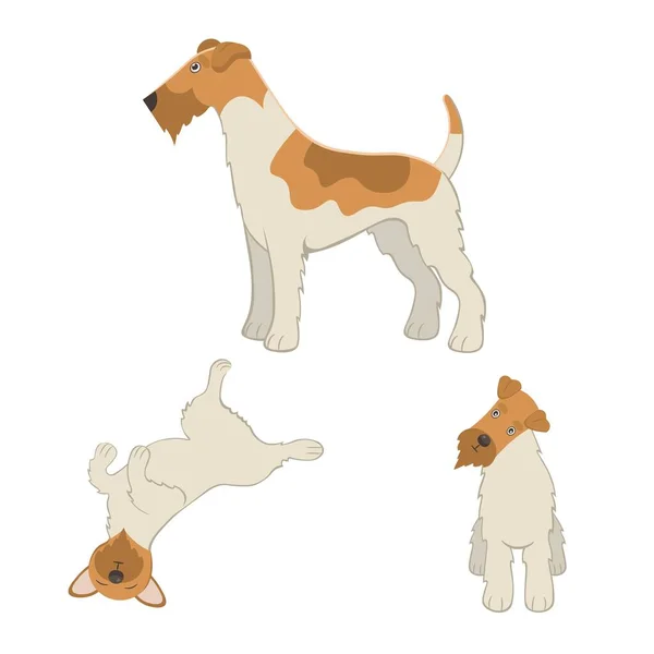 Netter Cartoon Fox Terrier Vector Illustration — Stockvektor