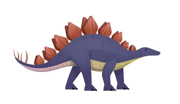 Stegosaurus Dinosaurus Vektorový Kreslený Dinosaurus — Stockový vektor