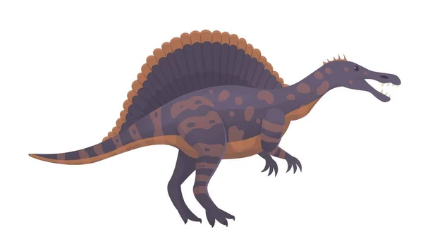 Spinosaurus Significa Lagarto Espinal Vector Dinosaurio Dibujos Animados — Vector de stock