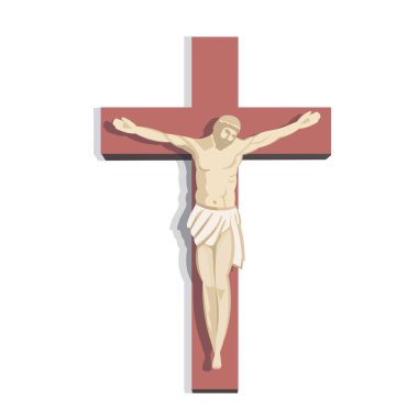  Jesus on the cross. Cartoon vector illustration clipart