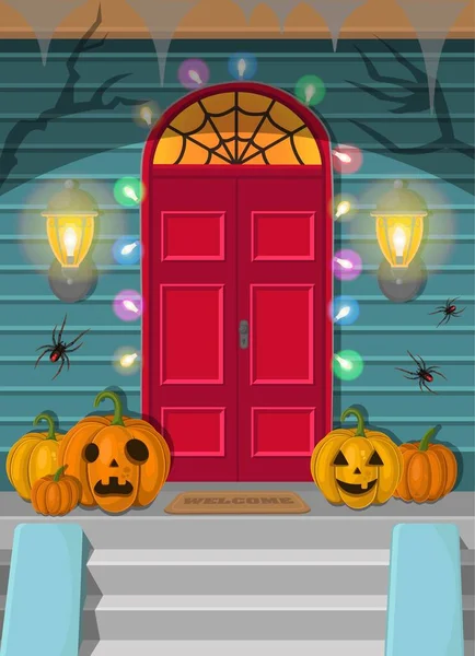 Illustration Vectorielle Une Nuit Halloween Décorations Pour Des Vacances — Image vectorielle