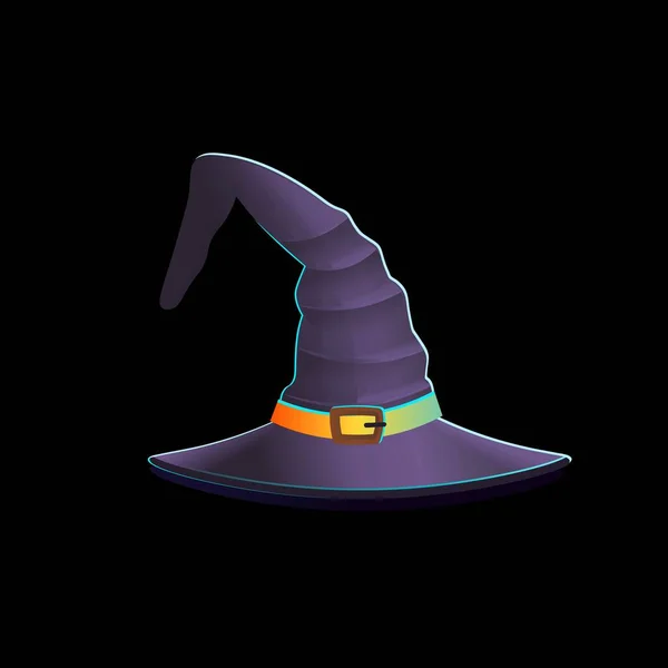 Chapeau Sorcière Halloween Illustration Vectorielle Dessin Animé Icône Pour Jeux — Image vectorielle