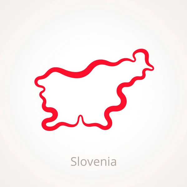Контур Мапі Словенії Позначені Червоною Лінією — стоковий вектор