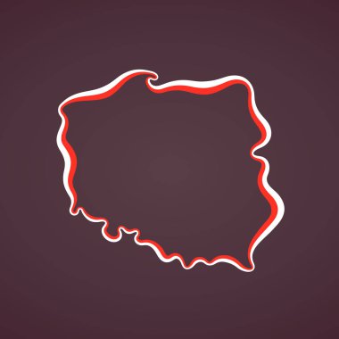 Anahat harita Polonya bayrak renkleri şeritte ile işaretlenmiş.