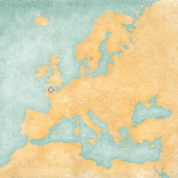 부드러운 종이와 수채화 빈티지 스타일에 유럽의 지도에 — 스톡 사진