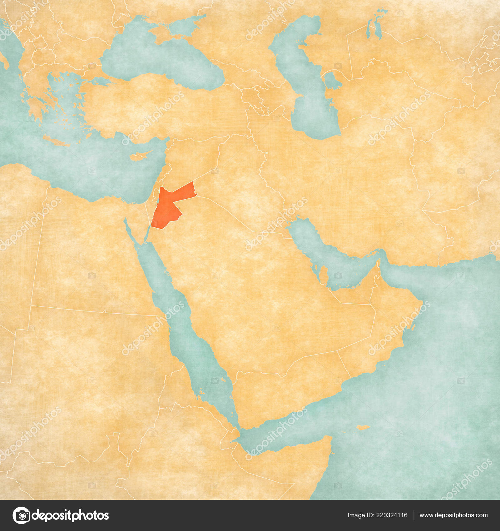 map of jordan middle east