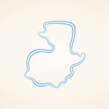 Guatemala Haritası Anahat şerit bayrak renkleri'ile işaretli.