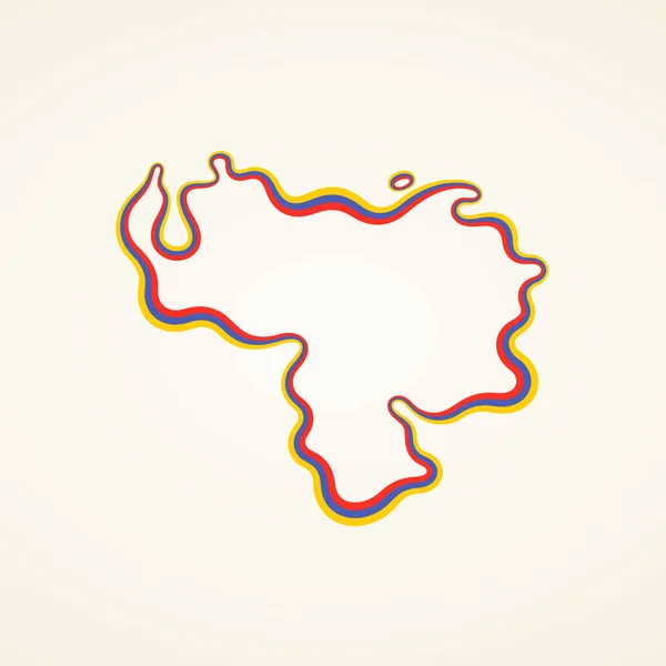Carte Générale Venezuela Marquée Avec Ruban Dans Les Couleurs Drapeau — Image vectorielle