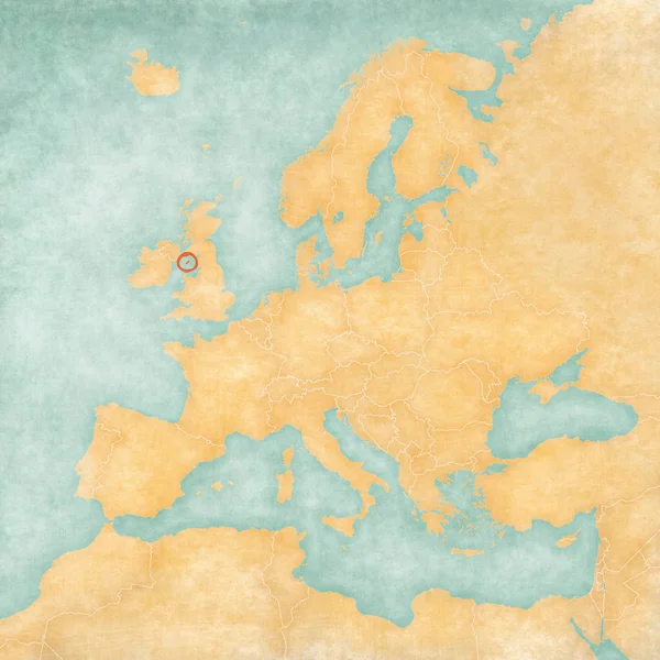부드러운 종이와 수채화 빈티지 스타일에 유럽의 지도에서 — 스톡 사진