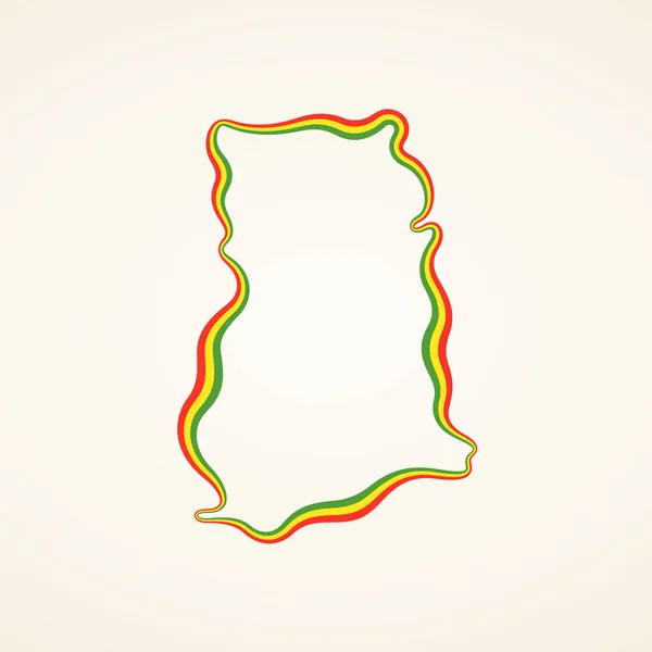 Mapa Ghana Marcado Con Cinta Colores Bandera — Archivo Imágenes Vectoriales