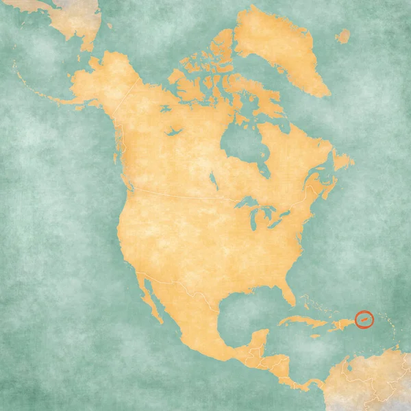 Puerto Rico Map North America Soft Grunge Vintage Style Old — Stock Photo, Image