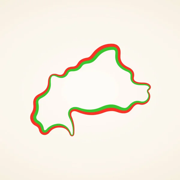 Carte Générale Burkina Faso Marquée Avec Ruban Couleurs Drapeau — Image vectorielle