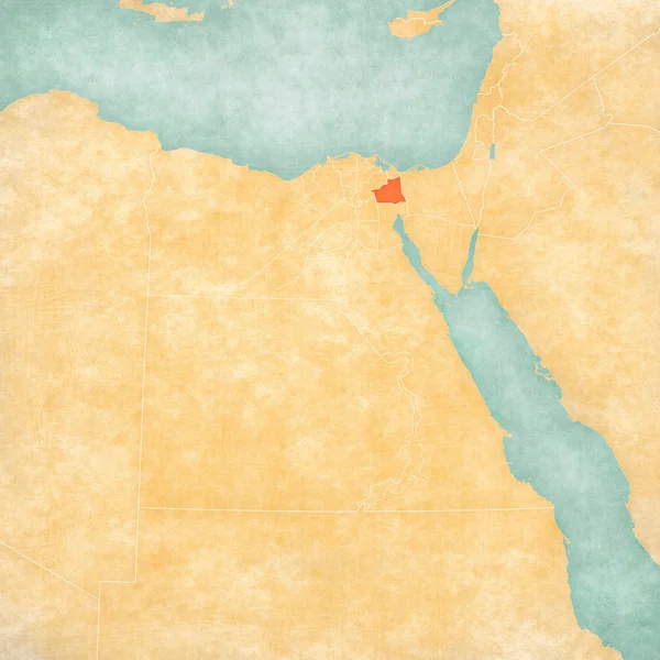 Χάρτης Αίγυπτος-Κυβερνείο Ισμαηλία — Φωτογραφία Αρχείου