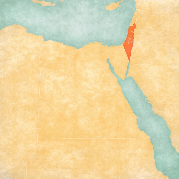 埃及地图 - 以色列与巴勒斯坦 — 图库照片