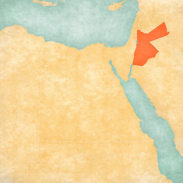 Mappa dell'Egitto - Giordania — Foto Stock