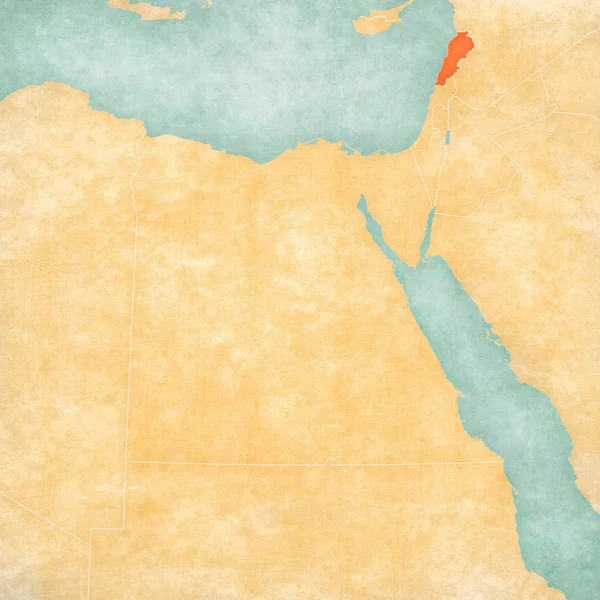 Mappa dell'Egitto - Libano — Foto Stock