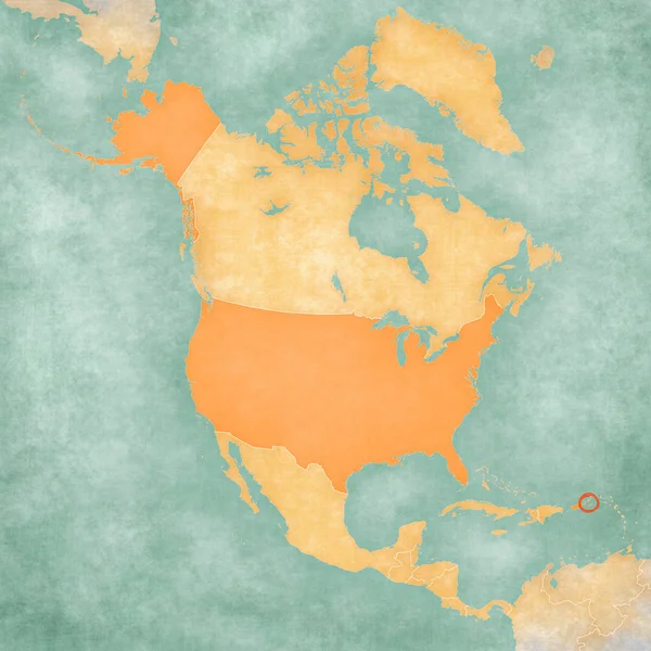 Karte von Nordamerika - unberührte Inseln (USA)) — Stockfoto