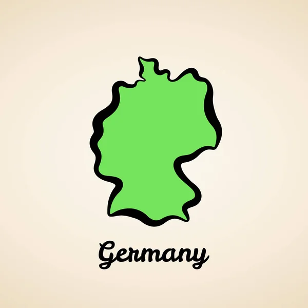 Germany - Outline Map — Stock Vector