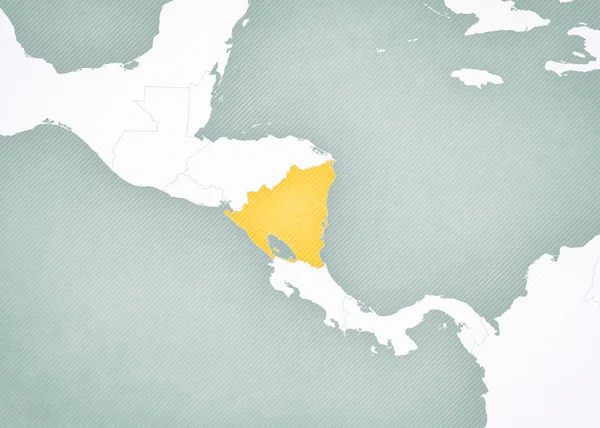 Kaart van Centraal-Amerika-Nicaragua — Stockfoto