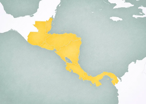 Kaart met landen in Midden-Amerika — Stockfoto